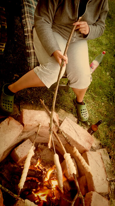 Grillplatz Stockbrot