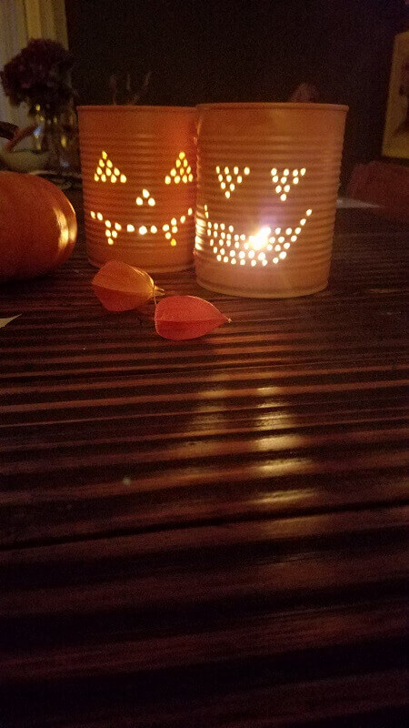 Halloween Idee Dosenkürbis